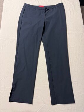 BCBG Black Straight-Leg Capris with Side Slit